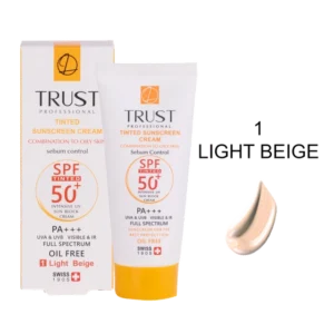 کرم ضد آفتاب رنگی و کنترل چربی بژ روشن (پوست مختلط تا چرب)