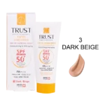 کرم ضد آفتاب رنگی و ضد پیری بژ تیره (پوست خشک تا نرمال)